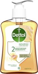 HONEY & VANILLA NOURISH LIQUID HAND WASH ΥΓΡΟ ΚΡΕΜΟΣΑΠΟΥΝΟ ΜΕΛΙ & ΒΑΝΙΛΙΑ ΜΕ ΑΝΤΛΙΑ 250ML DETTOL