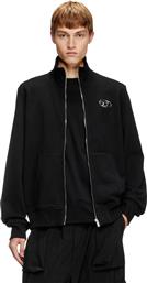 ΑΝΔΡΙΚΗ ΖΑΚΕΤΑ ΦΟΥΤΕΡ ΜΟΝΟΧΡΩΜΗ ΜΕ ΛΟΓΟΤΥΠΟ ''S-GINNI-ZIP-0D'' - W25A114390BMBJ ΜΑΥΡΟ DIESEL