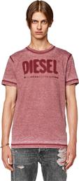 ΑΝΔΡΙΚΟ T-SHIRT ΜΕ BURN-OUT LOGO SLIM FIT ''T-DIEGOR'' - W23A109930CKAB ΜΠΟΡΝΤΟ DIESEL