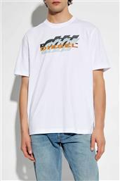 ΑΝΔΡΙΚΟ T-SHIRT ΜΕ CONTRAST ΣΤΑΜΠΩΤΟ ΛΟΓΟΤΥΠΟ REGULAR FIT - W24A148240GRAI ΛΕΥΚΟ DIESEL