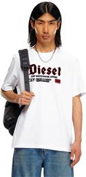 ΑΝΔΡΙΚΟ T-SHIRT ΜΕ FLOCKED PRINT REGULAR FIT ''T-ADJUST-K1'' - W24A147890GRAI ΛΕΥΚΟ DIESEL