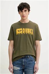 ΑΝΔΡΙΚΟ T-SHIRT ΜΕ ΛΟΓΟΤΥΠΟ ''T-ADJUST-Q7'' - S25A153980GRAI ΧΑΚΙ DIESEL από το NOTOS