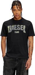 ΑΝΔΡΙΚΟ T-SHIRT ΜΕ ΛΟΓΟΤΥΠΟ ''T-ADJUST-R25' - S25A172680PLAT ΜΑΥΡΟ DIESEL