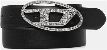 ΔΕΡΜΑΤΙΝΗ ΖΩΝΗ OVAL D LOGO B-1DR STRASS ΓΥΝΑΙΚΕΙΑ, ΧΡΩΜΑ: ΜΑΥΡΟ, X09611.P6364 DIESEL