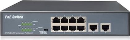 NETWORK SWITCH UNMANAGED L2 8-PORT FAST ETHERNET (100 MBPS) POE + 2 UPLINKS DIGITUS