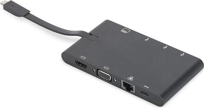 DOCKING STATION UNIVERSAL - 2X USB-C, 2X VIDEO, 2X USB 3.0, RJ45, 2X CARD READER DIGITUS