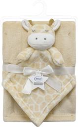 ΚΟΥΒΕΡΤΑ FLEECE ΑΓΚΑΛΙΑΣ (75X100) + ΠΑΝΑΚΙ ΠΑΡΗΓΟΡΙΑΣ GIRAFFE 05 BEIGE DIMCOL