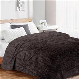 ΚΟΥΒΕΡΤΑ FLEECE ΥΠΕΡΔΙΠΛΗ (220X240) BRICK 08 GREY-BLACK DIMCOL