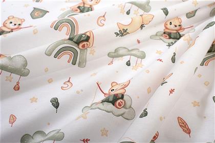 ΠΑΝΑ ΧΑΣΕ ΒΑΜΒΑΚΕΡΗ 80X80ΕΚ. CLOUDY BEAR 581 WHITE-OLIVE (ΥΦΑΣΜΑ: ΒΑΜΒΑΚΙ 100%, ΧΡΩΜΑ: ΛΕΥΚΟ) - - 31111328061 DIMCOL