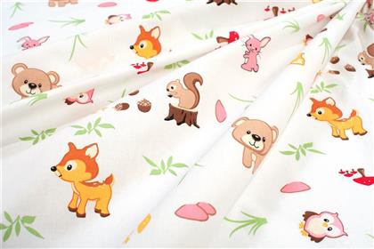 ΠΑΝΑ ΧΑΣΕ ΒΑΜΒΑΚΕΡΗ 80X80ΕΚ. FOREST ANIMALS 571 WHITE-PINK (ΥΦΑΣΜΑ: ΒΑΜΒΑΚΙ 100%, ΧΡΩΜΑ: ΛΕΥΚΟ) - - 31111328050 DIMCOL