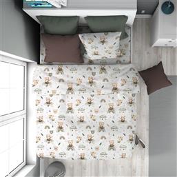 ΠΑΠΛΩΜΑ ΠΑΙΔΙΚΟ ΒΑΜΒΑΚΕΡΟ ΜΟΝΟ 160X240ΕΚ. CLOUDY BEAR 581 WHITE-OLIVE 32111123061 (ΥΦΑΣΜΑ: ΒΑΜΒΑΚΙ 100%, ΧΡΩΜΑ: ΛΕΥΚΟ) - - 32111123061 DIMCOL