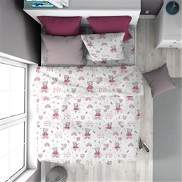 ΠΑΠΛΩΜΑ ΠΑΙΔΙΚΟ ΒΑΜΒΑΚΕΡΟ ΜΟΝΟ 160X240ΕΚ. CLOUDY BEAR 582 WHITE-PINK 32111123062 (ΥΦΑΣΜΑ: ΒΑΜΒΑΚΙ 100%, ΧΡΩΜΑ: ΛΕΥΚΟ) - - 32111123062 DIMCOL