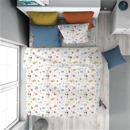ΠΑΠΛΩΜΑ ΠΑΙΔΙΚΟ ΒΑΜΒΑΚΕΡΟ ΜΟΝΟ 160X240ΕΚ. FOREST ANIMALS 570 WHITE-SKY BLUE 32111123049 (ΥΦΑΣΜΑ: ΒΑΜΒΑΚΙ 100%, ΧΡΩΜΑ: ΛΕΥΚΟ) - - 32111123049 DIMCOL