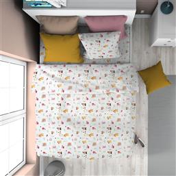 ΠΑΠΛΩΜΑ ΠΑΙΔΙΚΟ ΒΑΜΒΑΚΕΡΟ ΜΟΝΟ 160X240ΕΚ. FOREST ANIMALS 571 WHITE-PINK 32111123050 (ΥΦΑΣΜΑ: ΒΑΜΒΑΚΙ 100%, ΧΡΩΜΑ: ΛΕΥΚΟ) - - 32111123050 DIMCOL
