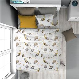 ΠΑΠΛΩΜΑ ΠΑΙΔΙΚΟ ΒΑΜΒΑΚΕΡΟ ΜΟΝΟ 160X240ΕΚ. SPACE MISSION 183 WHITE-GREY 32111123052 (ΥΦΑΣΜΑ: ΒΑΜΒΑΚΙ 100%, ΧΡΩΜΑ: ΛΕΥΚΟ) - - 32111123052 DIMCOL