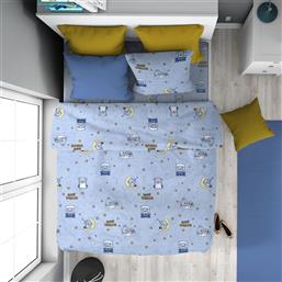 ΠΑΠΛΩΜΑ ΒΑΜΒΑΚΕΡΟ ΜΟΝΟ 160X240ΕΚ. SWEET DREAMS 551 SKY BLUE (ΥΦΑΣΜΑ: ΒΑΜΒΑΚΙ 100%, ΧΡΩΜΑ: ΜΠΛΕ) - - 32111123033 DIMCOL