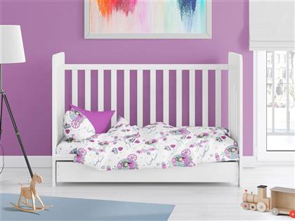 ΠΑΠΛΩΜΑΤΟΘΗΚΗ ΜΠΕΜΠΕ POLYCOTTON ΚΟΥΝΙΑΣ 120X160ΕΚ. PRINCESS 389 WHITE-LILAC (ΧΡΩΜΑ: ΛΕΥΚΟ, ΥΦΑΣΜΑ: 70% ΒΑΜΒΑΚΙ-30% POLYESTER) - - 31310821006 DIMCOL