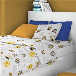 ΠΑΠΛΩΜΑΤΟΘΗΚΗ ΜΟΝΗ (160X240) 545 HONEY BEE WHITE-YELLOW DIMCOL