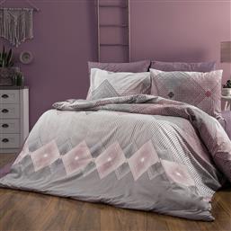 ΣΕΝΤΟΝΙΑ ΥΠΕΡΔΙΠΛΑ (ΣΕΤ 240X270) ΚΑΛΛΙΡΟΗ 606 GREY-BURGUNDY DIMCOL