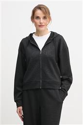 ΜΠΛΟΥΖΑ KNIT JACKET ΧΡΩΜΑ: ΜΑΥΡΟ, ΜΕ ΚΟΥΚΟΥΛΑ, P5ME6CNY DKNY