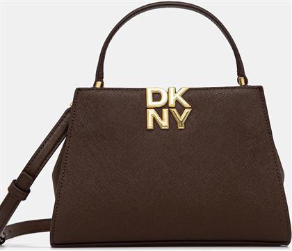 ΔΕΡΜΑΤΙΝΗ ΤΣΑΝΤΑ FOSTER ΧΡΩΜΑ: ΚΑΦΕ, R52D1L93 DKNY