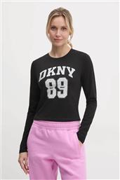 ΓΥΑΙΚΕΙΑ ΜΠΛΟΥΖΑ ΜΕ ΛΟΓΟΤΥΠΟ - DP4T9979 ΜΑΥΡΟ DKNY