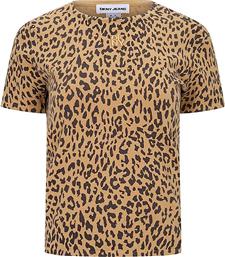 ΓΥΝΑΙΚΕΙΑ ΜΠΛΟΥΖΑ ΜΕ ANIMAL PRINT ΚΑΙ ΚΕΝΤΗΤΟ ΛΟΓΟΤΥΠΟ - DJ5R0649 ΚΑΦΕ DKNY