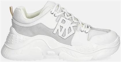 ΓΥΝΑΙΚΕΙΑ ΔΕΡΜΑΤΙΝΑ SNEAKERS ''ODELLA'' - K3436984 ΛΕΥΚΟ DKNY