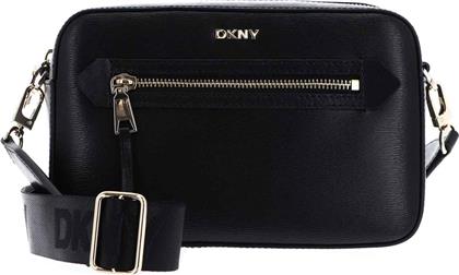 ΓΥΝΑΙΚΕΙΑ ΔΕΡΜΑΤΙΝΗ ΤΣΑΝΤΑ CROSSBODY ''BRYANT AVE'' - R42E3E22 ΜΑΥΡΟ DKNY