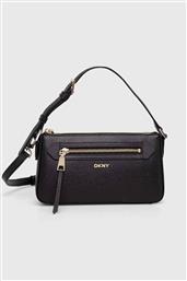 ΓΥΝΑΙΚΕΙΑ ΔΕΡΜΑΤΙΝΗ ΤΣΑΝΤΑ CROSSBODY ''BRYANT'' - R42HKE18 ΜΑΥΡΟ DKNY