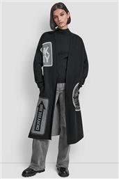 ΓΥΝΑΙΚΕΙΑ ΜΑΚΡΙΑ ΠΛΕΚΤΗ ΖΑΚΕΤΑ ΜΕ ΣΤΑΜΠΕΣ - P5MXAY68 ΜΑΥΡΟ DKNY