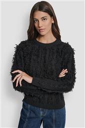 ΓΥΝΑΙΚΕΙΑ ΠΛΕΚΤΗ ΜΠΛΟΥΖΑ ΜΕ ΞΕΦΤΙΑ - DJ5R0891 ΜΑΥΡΟ DKNY