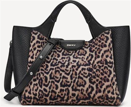 ΓΥΝΑΙΚΕΙΑ ΤΣΑΝΤΑ ΧΕΙΡΟΣ ΜΕ LEOPARD PRINT ''WILLA'' - R53DDJ07 ΜΑΥΡΟ-ΚΑΦΕ DKNY