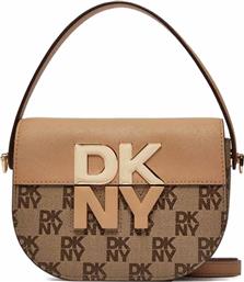 ΓΥΝΑΙΚΕΙΑ ΤΣΑΝΤΑ CROSSBODY ΜΕ ALL-OVER LOGO ''ECHO'' - R42EYE28 ΚΑΦΕ DKNY