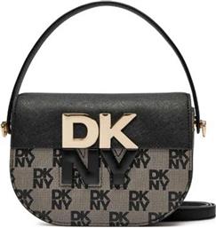 ΓΥΝΑΙΚΕΙΑ ΤΣΑΝΤΑ CROSSBODY ΜΕ ALL-OVER LOGO ''ECHO'' - R42EYE28 ΜΑΥΡΟ DKNY