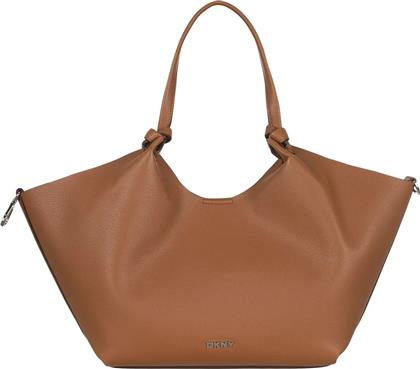 ΓΥΝΑΙΚΕΙΑ ΤΣΑΝΤΑ SHOPPER ΜΕ ΜΕΤΑΛΛΙΚΟ LOGO ''PAULA MEDIUM'' - R42BAE49 ΚΑΦΕ DKNY