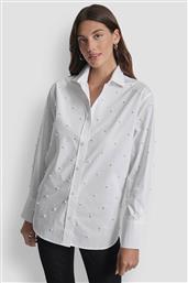 ΓΥΝΑΙΚΕΙΟ ΠΟΥΚΑΜΙΣΟ ΜΕ ΠΕΡΛΕΣ - DJ5W2173 ΛΕΥΚΟ DKNY