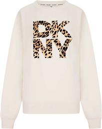 ΓΥΝΑΙΚΕΙΟ ΠΟΥΛΟΒΕΡ ΜΕ ANIMAL ΚΑΙ LOGO PRINT OVERSIZED FIT - DP5T1433 ΛΕΥΚΟ DKNY