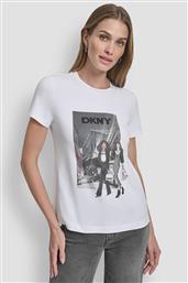 ΓΥΝΑΙΚΕΙΟ T-SHIRT ΜΕ GRAPHIC PRINT - P5MOHWNA ΛΕΥΚΟ DKNY