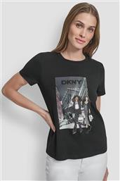 ΓΥΝΑΙΚΕΙΟ T-SHIRT ΜΕ GRAPHIC PRINT - P5MOHWNA ΜΑΥΡΟ DKNY