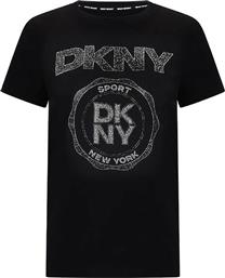 ΓΥΝΑΙΚΕΙΟ T-SHIRT ΜΕ ΛΟΓΟΤΥΠΟ ΜΟΝΟΧΡΩΜΟ - DP5T1366 ΜΑΥΡΟ DKNY