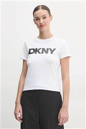 ΓΥΝΑΙΚΕΙΟ Τ-SHIRT ΜΕ ΣΤΑΜΠΩΤΟ ΛΟΓΟΤΥΠΟ - DP5T9923 ΛΕΥΚΟ DKNY