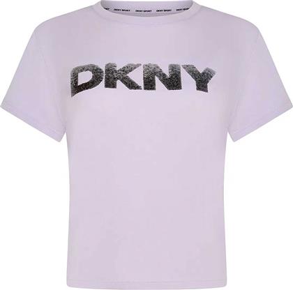 ΓΥΝΑΙΚΕΙΟ T-SHIRT ΜΟΝΟΧΡΩΜΟ ΜΕ ΛΟΓΟΤΥΠΟ - DP4T1035 ΒΙΟΛΕΤΙ DKNY