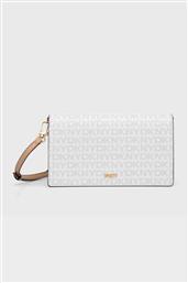 ΓΥΝΑΙΚΕΙΟ ΤΣΑΝΤΑΚΙ CLUTCH ΜΕ ALL-OVER LOGO ''FARAH'' - R4255E37 ΥΠΟΛΕΥΚΟ DKNY