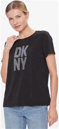 T-SHIRT P3JHXDNA ΜΑΥΡΟ REGULAR FIT DKNY