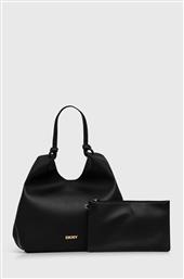 ΤΣΑΝΤΑ PAULA COMMUTER TOTE ΧΡΩΜΑ: ΜΑΥΡΟ, R42BAE48 DKNY