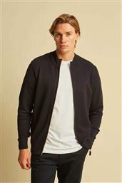 ΑΝΔΡΙΚΗ ΠΛΕΚΤΗ ΖΑΚΕΤΑ ΜΟΝΟΧΡΩΜΗ ΜΕ ΚΕΝΤΗΜΕΝΟ ΛΟΓΟΤΥΠΟ - 1239013.C02 ΜΠΛΕ ΣΚΟΥΡΟ DORS