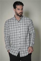 ΑΝΔΡΙΚΟ ΠΟΥΚΑΜΙΣΟ FLANNEL BUTTON DOWN ΜΕ ΚΑΡΟ ΣΧΕΔΙΟ ΚΑΙ ΚΕΝΤΗΜΕΝΟ ΛΟΓΟΤΥΠΟ - 1037016.C01 ΑΣΠΡΟΜΑΥΡΟ DORS