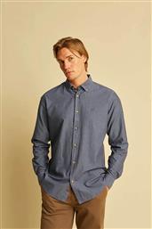 ΑΝΔΡΙΚΟ ΠΟΥΚΑΜΙΣΟ ΜΟΝΟΧΡΩΜΟ OXFORD ΜΕ ΛΟΓΟΤΥΠΟ ΣΤΟ ΣΤΗΘΟΣ - 1039004.C04 ΓΚΡΙ ΓΑΛΑΖΙΟ DORS