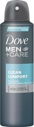 ΑΠΟΣΜΗΤΙΚΟ SPRAY CLEAN COMFORT MEN+CARE (150 ML) 1+1 ΔΩΡΟ DOVE